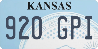 KS license plate 920GPI