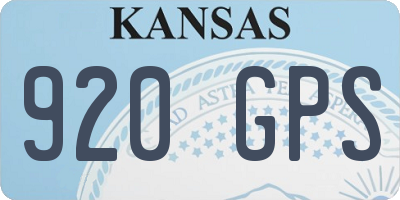 KS license plate 920GPS