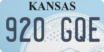KS license plate 920GQE