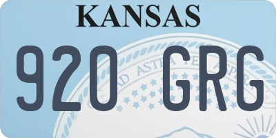 KS license plate 920GRG