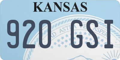 KS license plate 920GSI