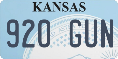KS license plate 920GUN