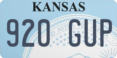 KS license plate 920GUP