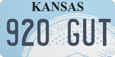 KS license plate 920GUT