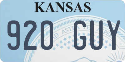 KS license plate 920GUY