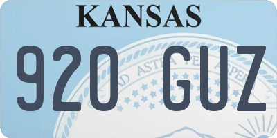 KS license plate 920GUZ