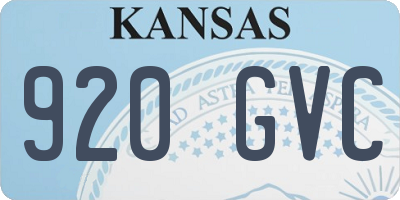 KS license plate 920GVC