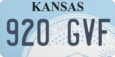 KS license plate 920GVF