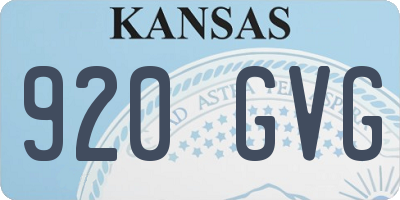KS license plate 920GVG