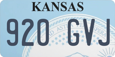 KS license plate 920GVJ