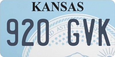 KS license plate 920GVK