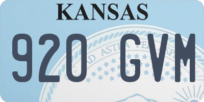 KS license plate 920GVM