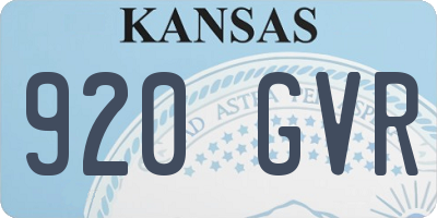 KS license plate 920GVR