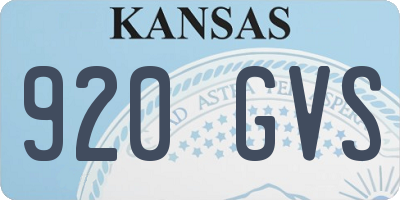KS license plate 920GVS