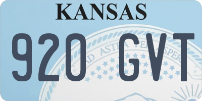 KS license plate 920GVT
