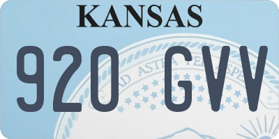 KS license plate 920GVV