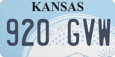 KS license plate 920GVW