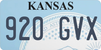 KS license plate 920GVX