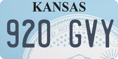 KS license plate 920GVY