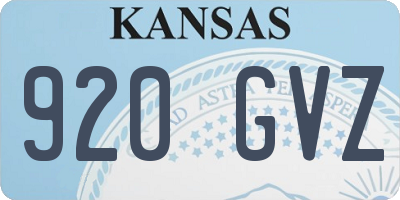 KS license plate 920GVZ
