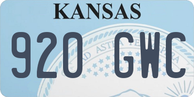 KS license plate 920GWC