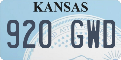 KS license plate 920GWD
