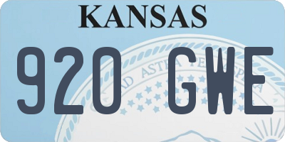 KS license plate 920GWE