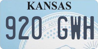 KS license plate 920GWH