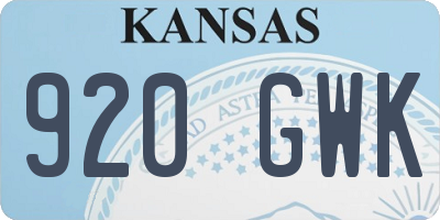 KS license plate 920GWK