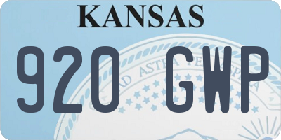 KS license plate 920GWP