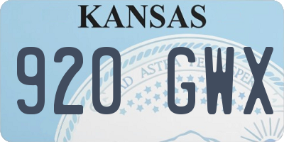 KS license plate 920GWX