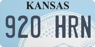 KS license plate 920HRN