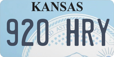 KS license plate 920HRY