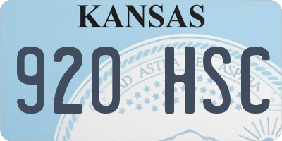 KS license plate 920HSC