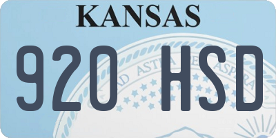 KS license plate 920HSD