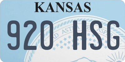 KS license plate 920HSG
