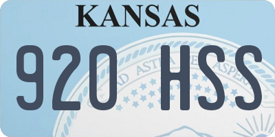 KS license plate 920HSS