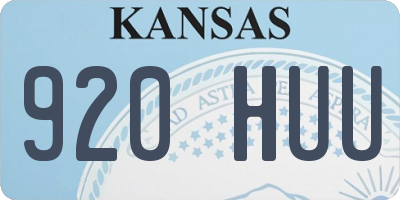 KS license plate 920HUU