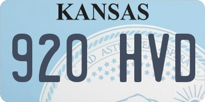 KS license plate 920HVD