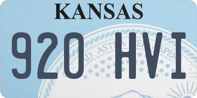 KS license plate 920HVI