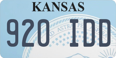 KS license plate 920IDD