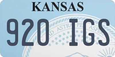 KS license plate 920IGS