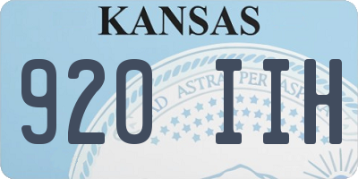 KS license plate 920IIH