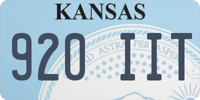 KS license plate 920IIT