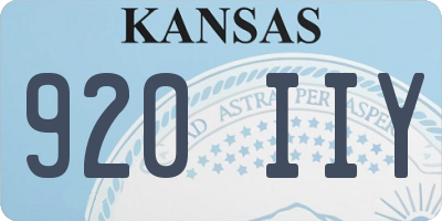 KS license plate 920IIY
