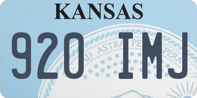 KS license plate 920IMJ