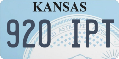 KS license plate 920IPT