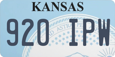 KS license plate 920IPW