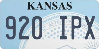 KS license plate 920IPX