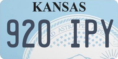 KS license plate 920IPY